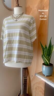 Madewell Striped Beige Tee XL
